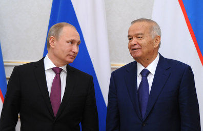 Russian President Vladimir Putin and President of the Republic of Uzbekistan Islam Karimov