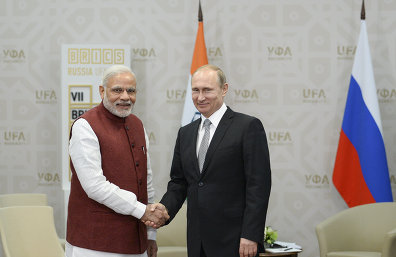 俄罗斯总统普京与印度总理穆迪举行会晤