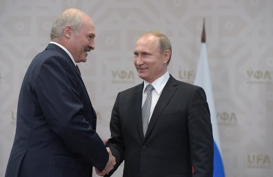 俄罗斯总统普京与白俄罗斯总统卢卡申科举行会晤