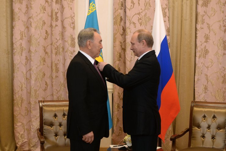 President of the Russian Federation Vladimir Putin meets with President of the Republic of Kazakhstan Nursultan Nazarbayev