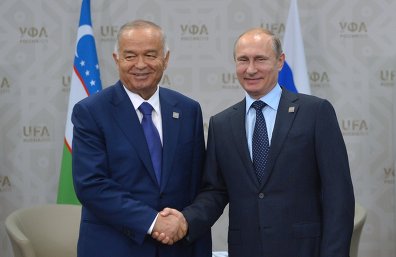 俄罗斯总统普京与乌兹别克斯坦总统卡里莫夫举行会晤