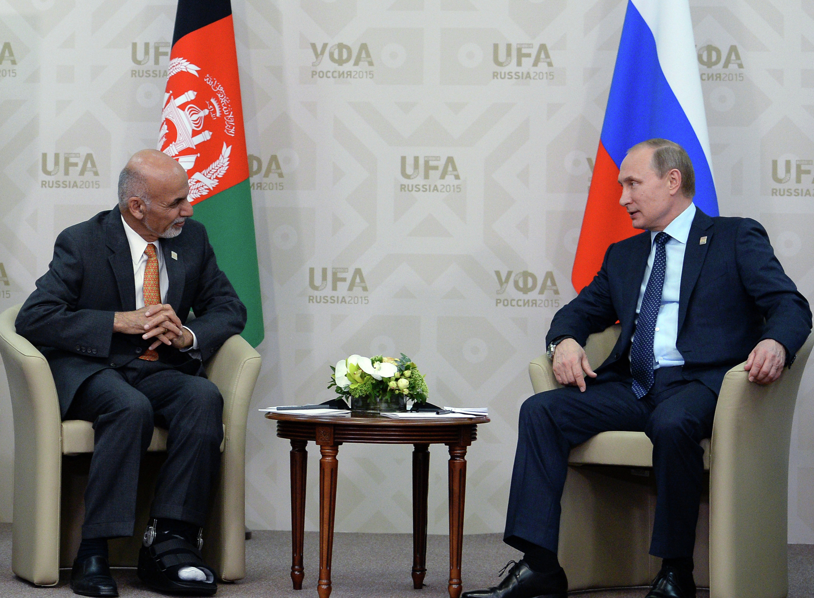 President of the Russian Federation Vladimir Putin meets with President of the Islamic Republic of Afghanistan Ashraf Ghani Ahmadzai